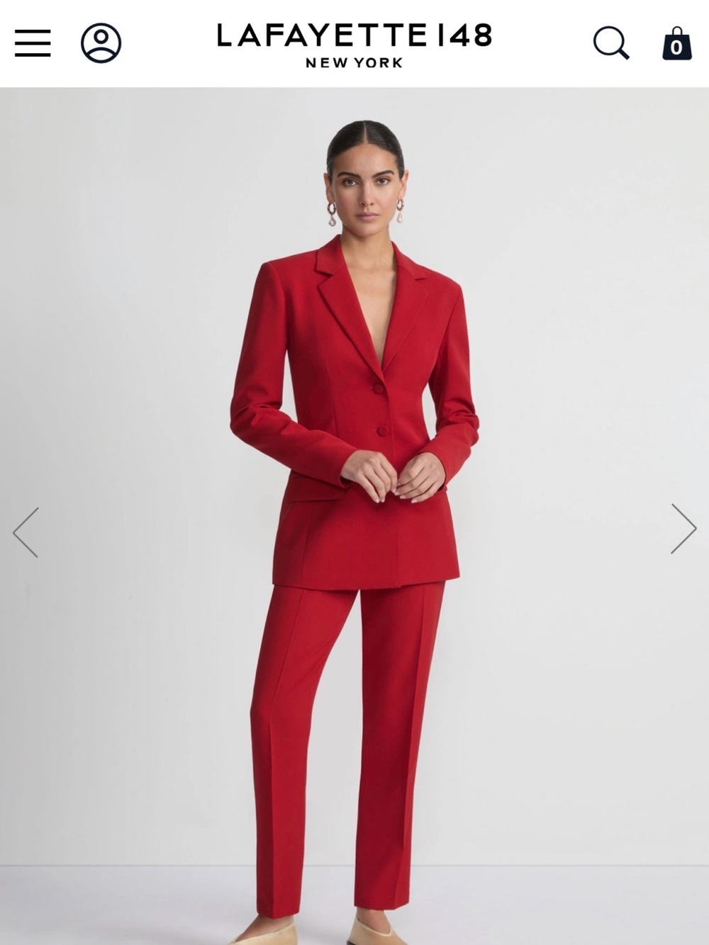 Lafayette 148 New York Vibrant Coral Single-Button Blazer